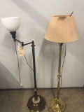 2 upright lamps, one with marble base. NO SHIPPING.