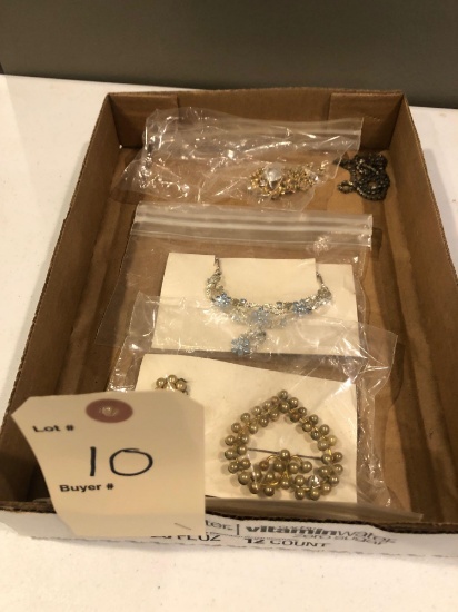 Assortment of Women's Fine Jewelry to include Necklace and Pins
