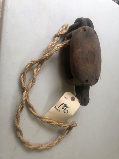 Vintage Wooden Pulley