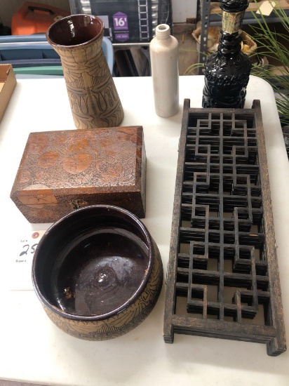 Decorative Vases, Decanter, Tri-Fold, Wooden Box and More. NO SHIPPING!