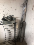 Clothes Rack, Stand, Oil Pan and Oil Can. NO SHIPPING!