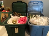 2 Totes of Holiday Decor. NO SHIPPING!