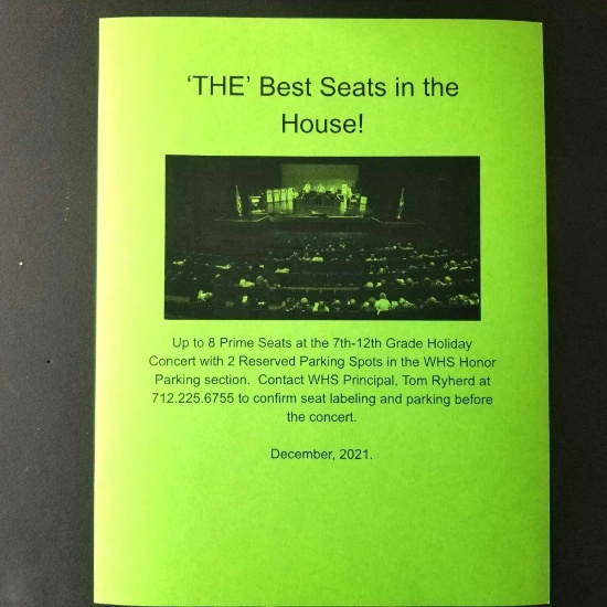 "THE" BEST SEATS in the HOUSE 7-12 GRADE CONCERT