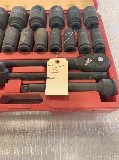 Advanced tool design 3/4'' socket set, from 3/16 up to 2 inch with ratchet, extensions and breaker