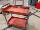 Matco...Tools 4 wheel 2 shelf rolling cart, 32.5'' H x 16'' W x 30'' L.