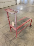 3M 2 wheel metal bench/stand with tool tray.