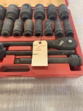 Advanced tool design 3/4'' socket set, from 3/16 up to 2 inch with ratchet, extensions and breaker
