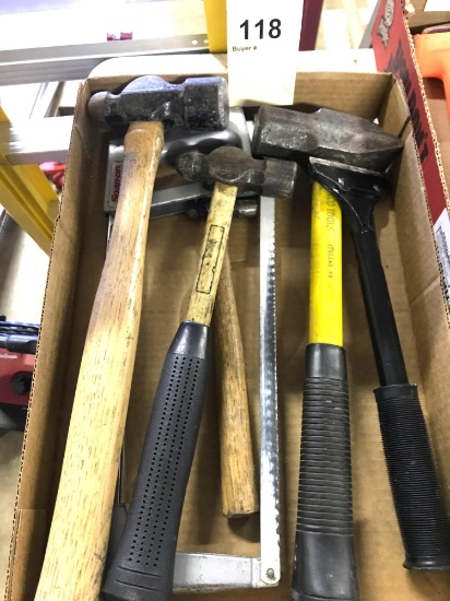 Assorted Hammers, Snap-On Hack Saw and More