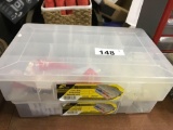 2 Plastic Plano Organizers with Supplies