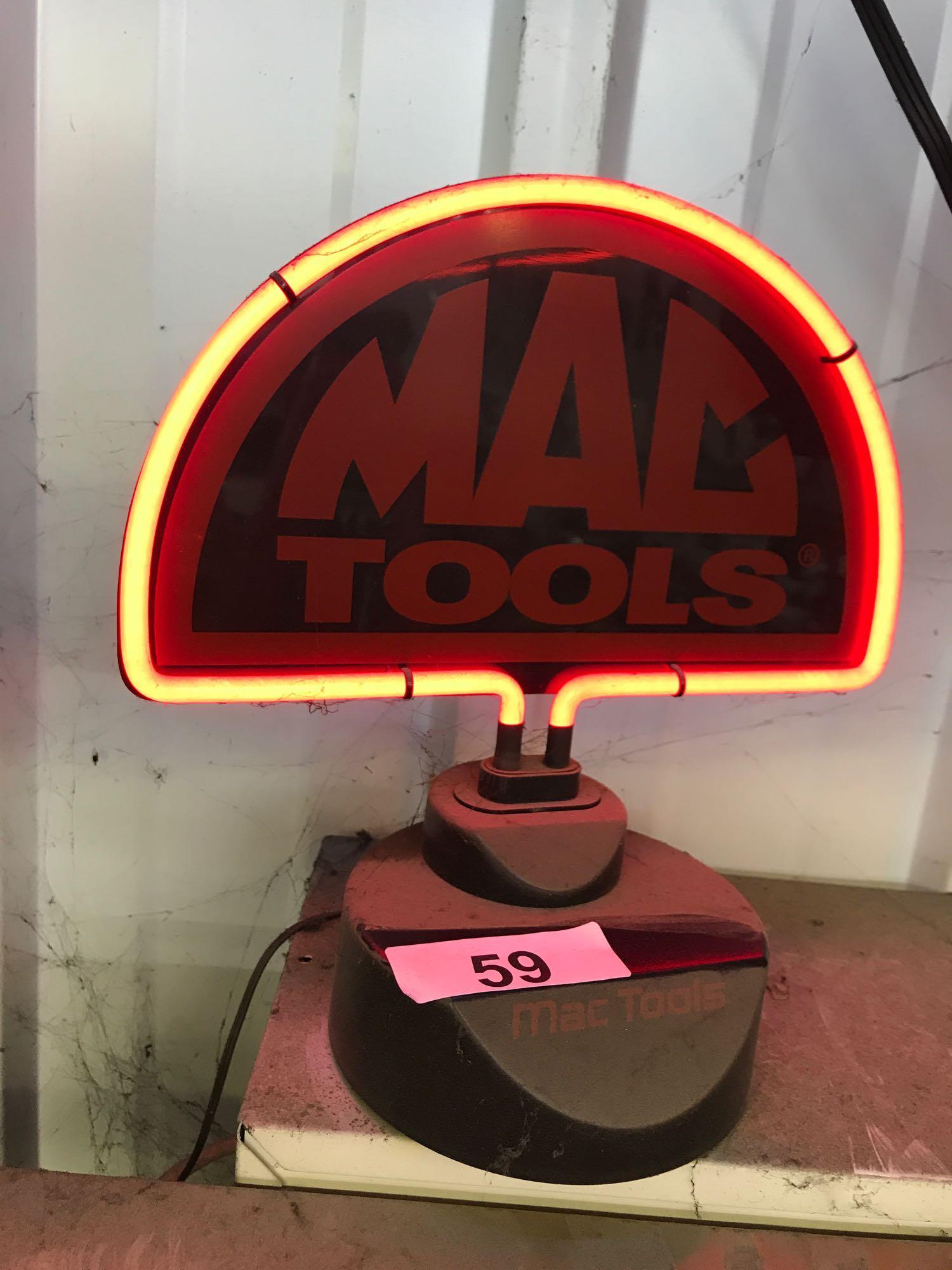 Working MAC Tools Neon Sign, 10.5''T x 10.5''W. | Proxibid