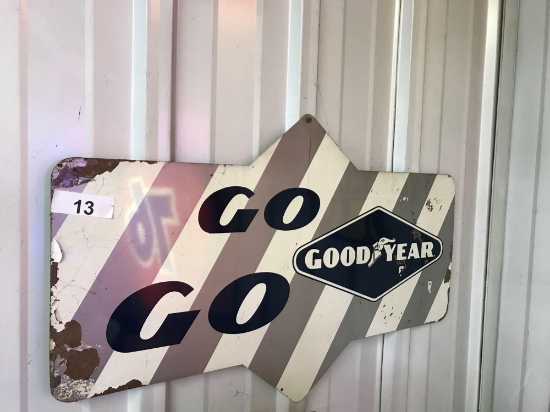 Metal Goodyear Sign, 28''W x 17''T