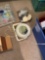 Makeup mirror, small wooden jewelry box, etc.