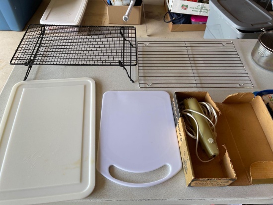 Cutting boards, baking racks, pots, pans, etc.