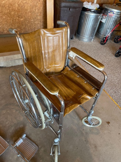 Sun Mark wheel chair, Model Number D412, Sun Mark 4 wheel stroller with seat and brakes, cane.