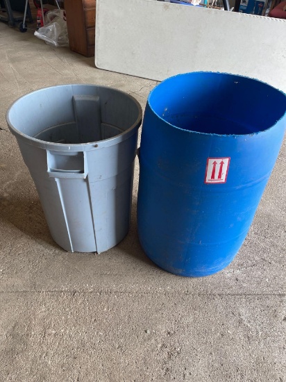 2 trash barrels
