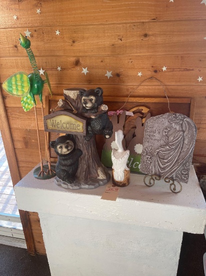 Bear Welcome Statue, Angel Memorial Stone