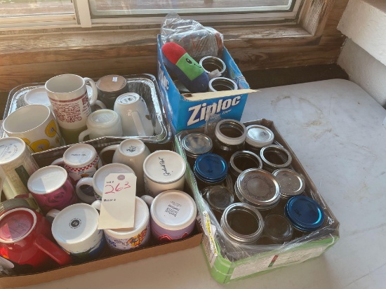 Cups, fruit jars and lids