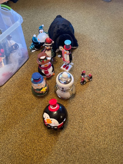 Misc. figurines with some cookie jars