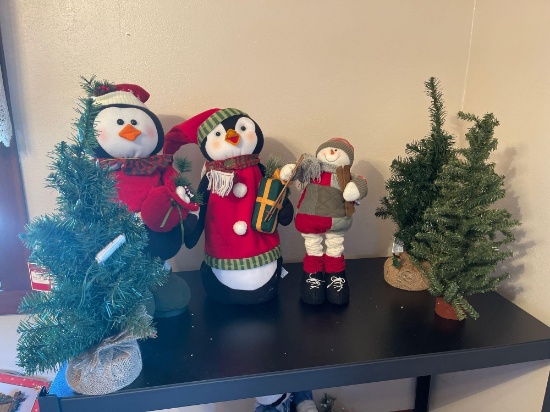 Hallmark Christmas decorations and pre lite trees