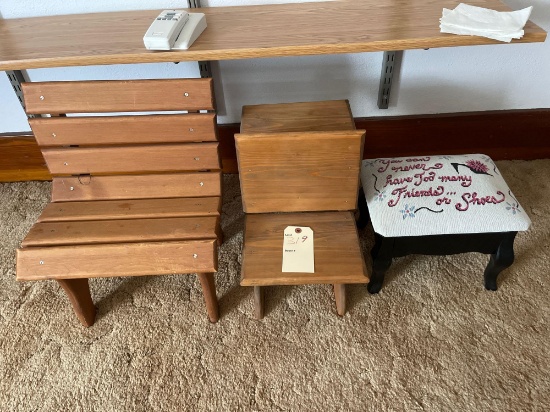 Small Doll chair, bench, footstool