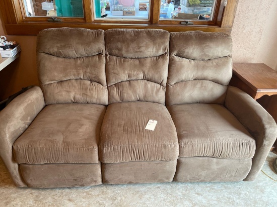 3 cushion sofa with end wall away recliners (nice).