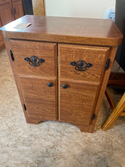 Wooden cabinet for stereo system etc.