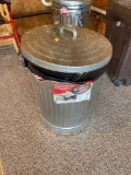 2 31 gallon aluminum trash cans with lids.
