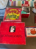 Games: Apple to Apples and...Scatagories Scrabble Dictionary Garden Hints Book etc