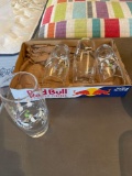 4 tall penguin design drinking glasses, set of penguin plates and accessories.... Shipping