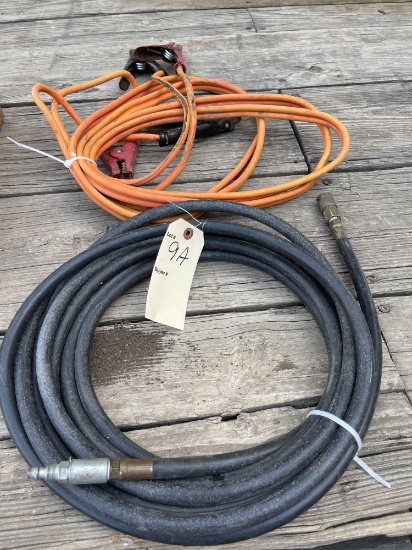 Jumper cable and air hose.