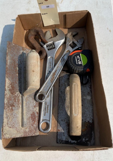 CRESCENT WRENCHES, CEMENT TOOLS, and TAPE MEASURE