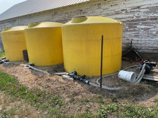 3-1500 gal. 28% Nitrogen Tanks with Pacer pump, gas engine and plumbing