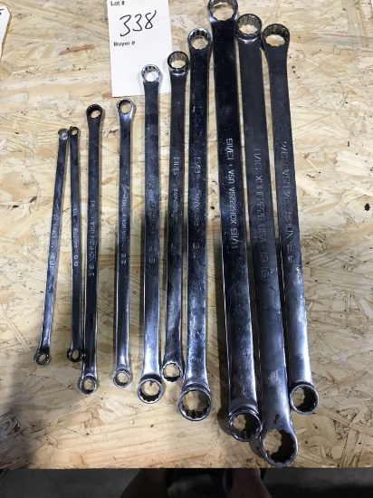 10ct Snap-On Box End Wrenches 1/4'' - 13/16''