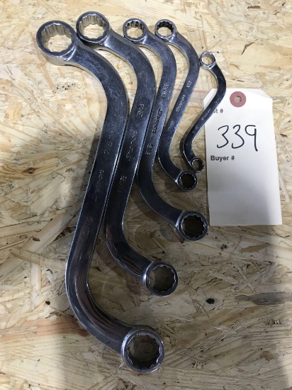 5ct Snap-On Angle Box End Wrenches 5/16'' - 7/8''