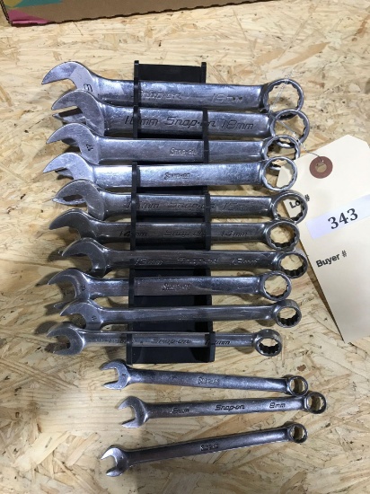 13 ct...Snap-On Metric Combination Wrench Set 7mm - 19mm