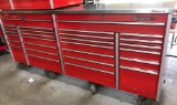 Snap On...28 Drawer...Red Tool Chest, locking w/keys, Model KRL 1004 SN F152593A, Stainless Steel To