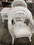 2 Wicker Rockers and Side Table....NO SHIPPING AVAILABLE ON THIS LOT!