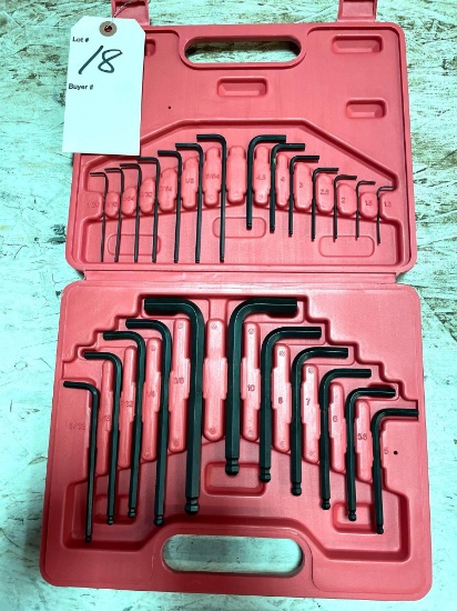 Grip SAE and Metric hex key set in case (new), Choice of Lot 18, 19, 20, 21. Shipping