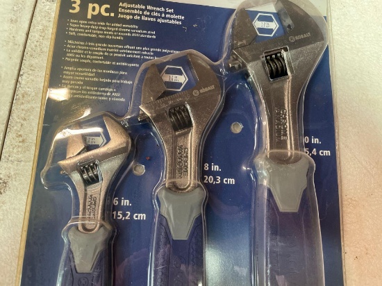 Kobalt 3 pc. adjustable wrench set (new) Shipping