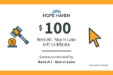 Rent All $100 Gift Certificate