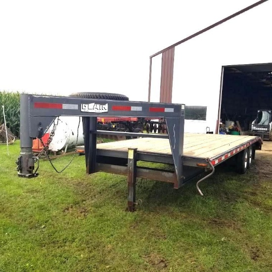 1995 BLAIR 24' 5th WHEEL FLATBED TANDEM AXLE TRAILER