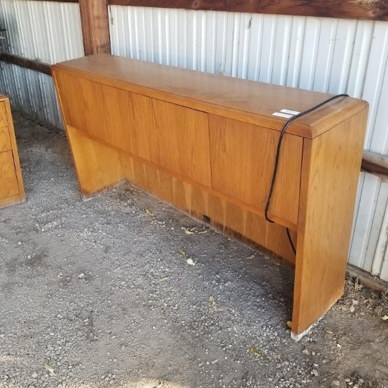 LIGHTED CREDENZA, TOP STORAGE