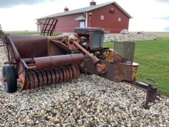 McCormick Deering Square Baler with 4 cyl. gas engine