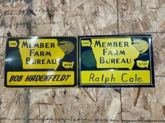2 Farm Bureau Metal Signs