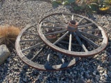 2 Wooden Wagon Wheels