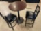 30'' round x 42'' high pedestal tables and 2 chairs No shipping available