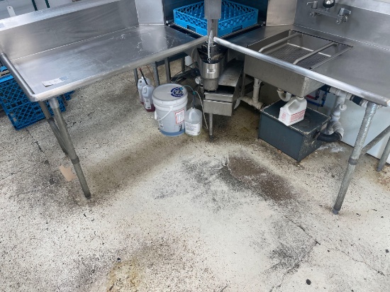 Dishwasher cleaning sink and Rinse tray both measurement 30'' x 48'' Dishwasher was a rental and not