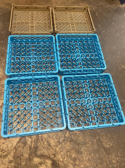 6 count of 19 3/8'' square stackable dishwasher racks.