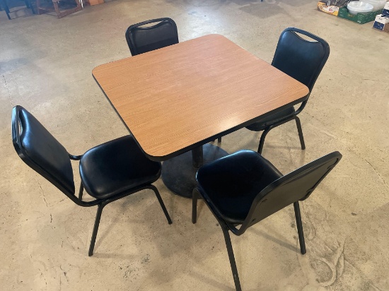 36'' x 36'' Metal center pedestal laminate top table -30'' high. No shipping available