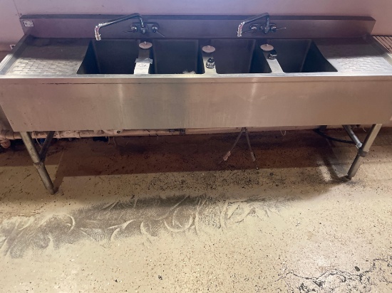 19'' x 72'' x 30.5''... ...4 compartment stainless steel bar sink No Shipping Available